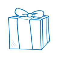 Auf dem Bild ist ein Geschenk mit einer Schleife zu sehen.