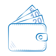 Das Bild zeigt ein Geldbörse mit einigen Banknoten.