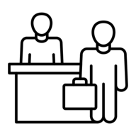 The image presents a stylised representation of a pen or writing implement.